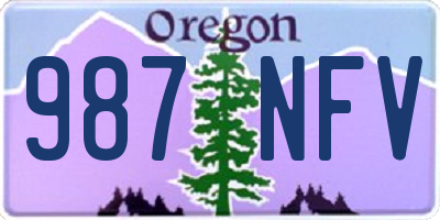 OR license plate 987NFV