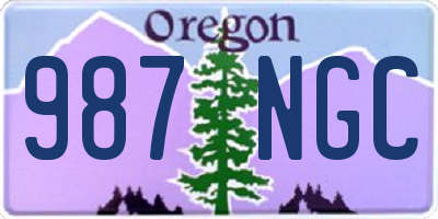 OR license plate 987NGC