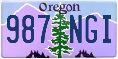 OR license plate 987NGI