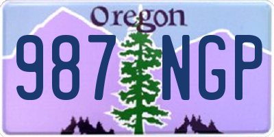 OR license plate 987NGP