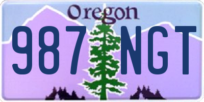 OR license plate 987NGT