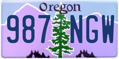 OR license plate 987NGW