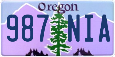 OR license plate 987NIA
