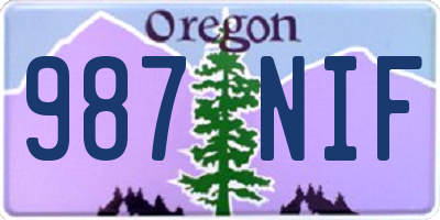 OR license plate 987NIF