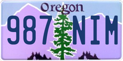 OR license plate 987NIM