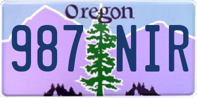 OR license plate 987NIR