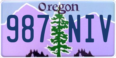 OR license plate 987NIV