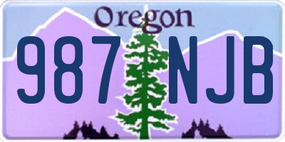 OR license plate 987NJB