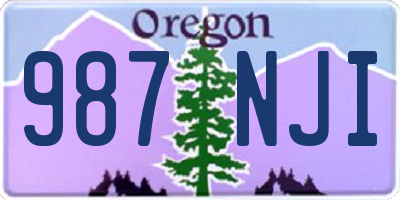 OR license plate 987NJI