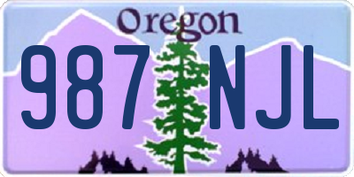OR license plate 987NJL