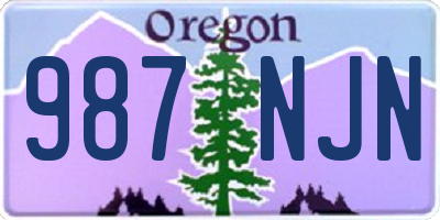 OR license plate 987NJN