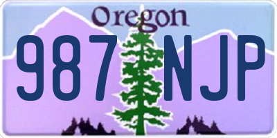 OR license plate 987NJP