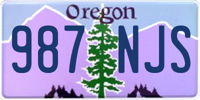 OR license plate 987NJS