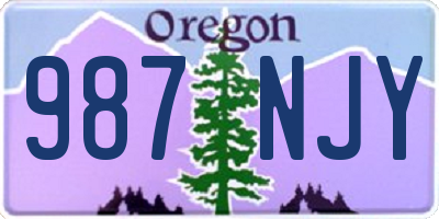 OR license plate 987NJY