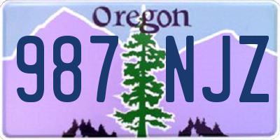 OR license plate 987NJZ