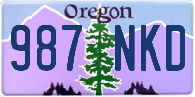 OR license plate 987NKD