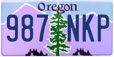 OR license plate 987NKP