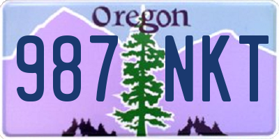 OR license plate 987NKT