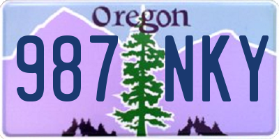 OR license plate 987NKY