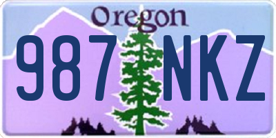 OR license plate 987NKZ