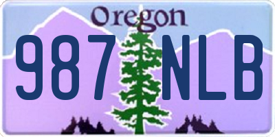 OR license plate 987NLB