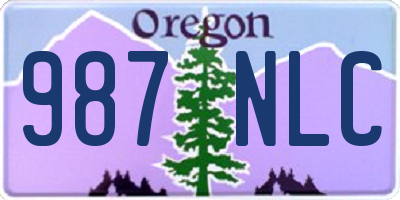 OR license plate 987NLC