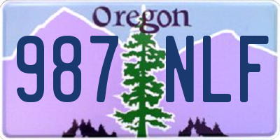OR license plate 987NLF