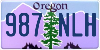 OR license plate 987NLH