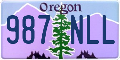 OR license plate 987NLL