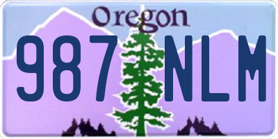 OR license plate 987NLM