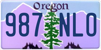 OR license plate 987NLO