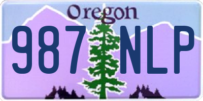 OR license plate 987NLP