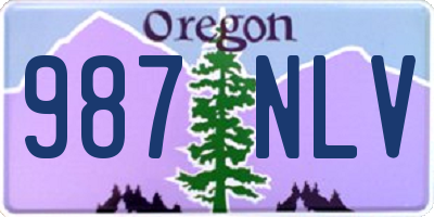 OR license plate 987NLV