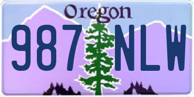 OR license plate 987NLW
