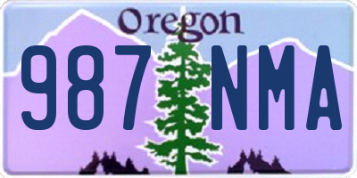 OR license plate 987NMA