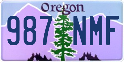 OR license plate 987NMF