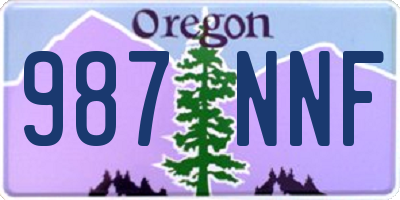 OR license plate 987NNF