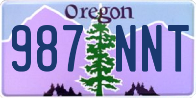 OR license plate 987NNT