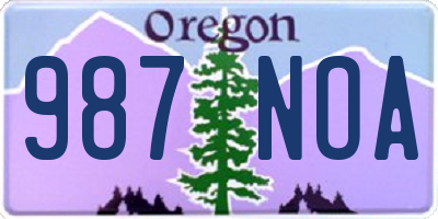 OR license plate 987NOA