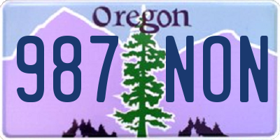 OR license plate 987NON