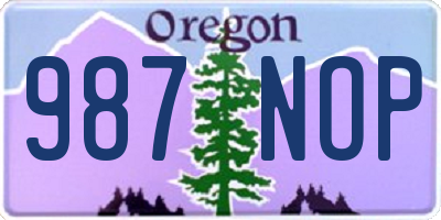 OR license plate 987NOP