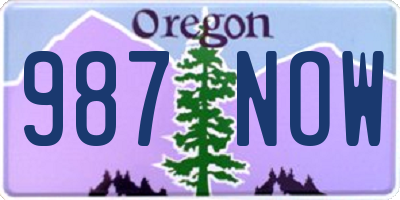OR license plate 987NOW