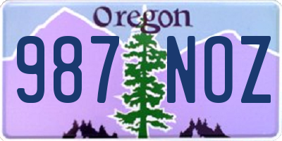 OR license plate 987NOZ