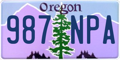 OR license plate 987NPA