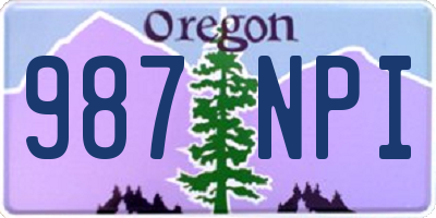 OR license plate 987NPI