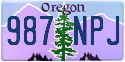 OR license plate 987NPJ