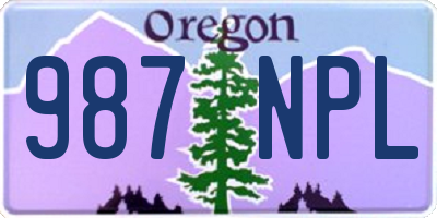 OR license plate 987NPL