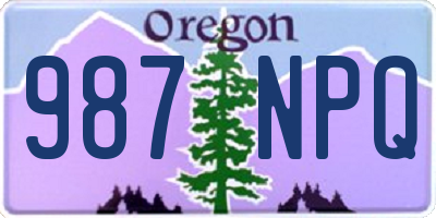 OR license plate 987NPQ