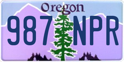 OR license plate 987NPR