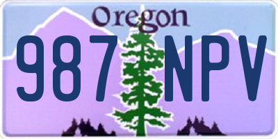 OR license plate 987NPV